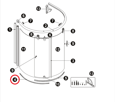 NOVELLINI - Gasket R51JOL21-TR | Spare parts for shower enclosures / Shower enclosures / Over baths