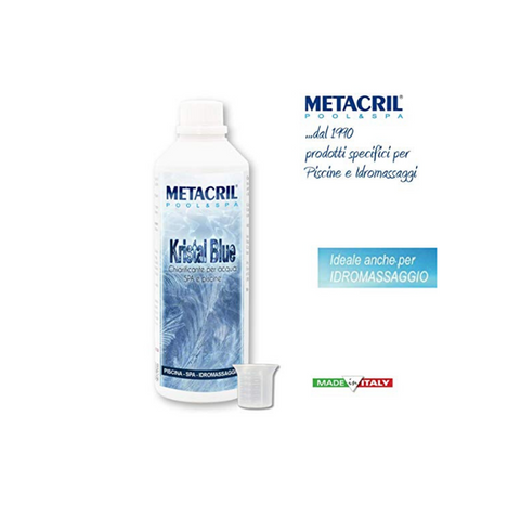 METACRIL - Kristal Blue - Anti-algae potentiated with concentrated bluing agent, natural based clarifier 1 lt. | Swimming pools, spa product
